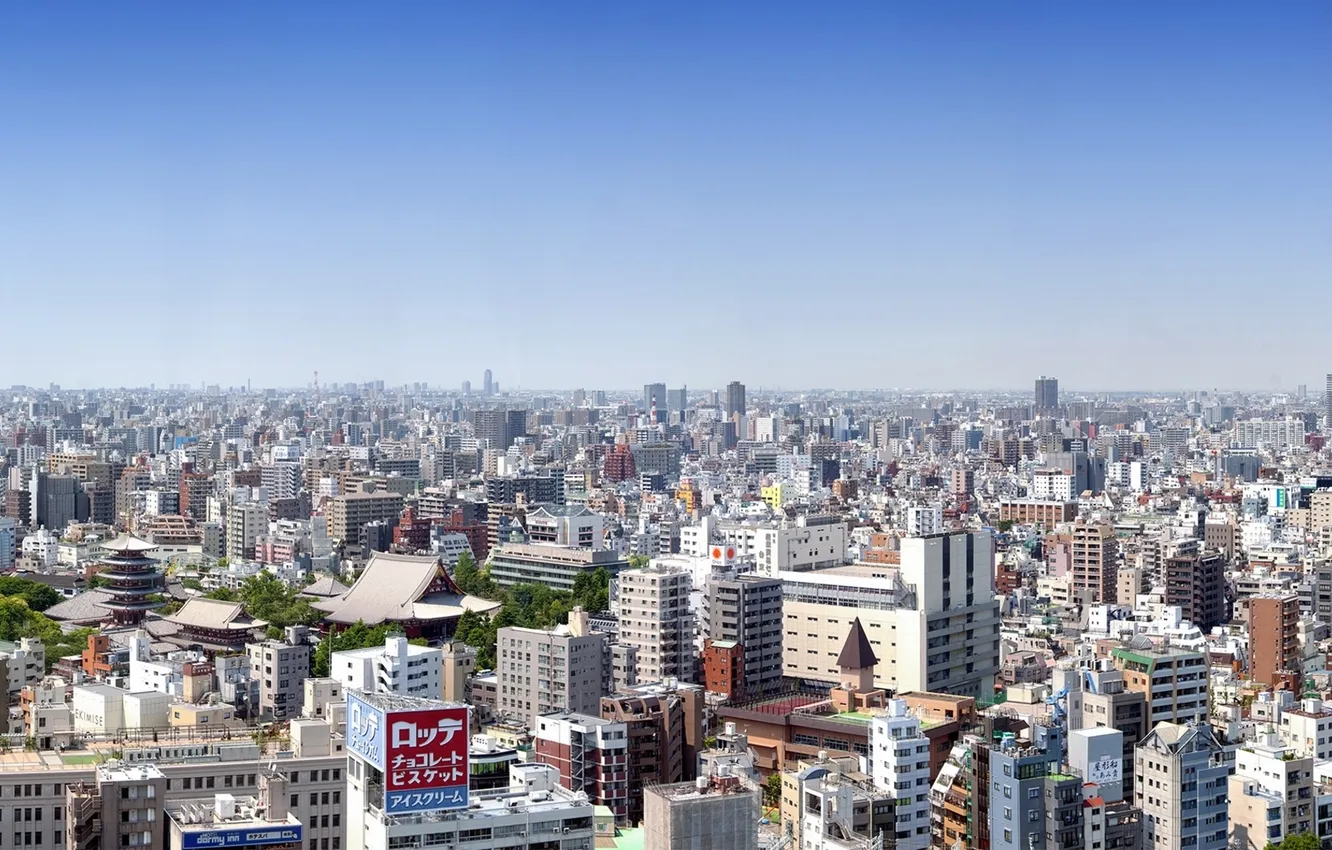 Photo wallpaper building, Japan, Tokyo, panorama, Tokyo, Japan