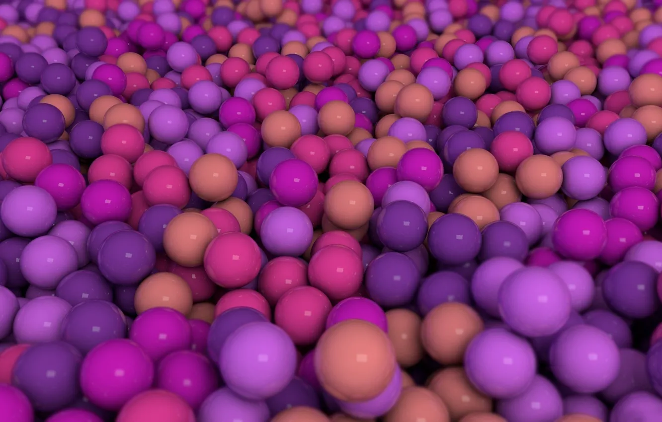 Photo wallpaper purple, balls, background, pink, shiny, lilac, a lot of balls