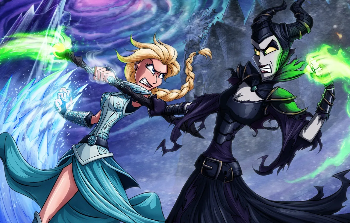 Photo wallpaper Frozen, Disney, Elsa, Elsa, Cold Heart, Maleficent, Maleficent, Snow Queen