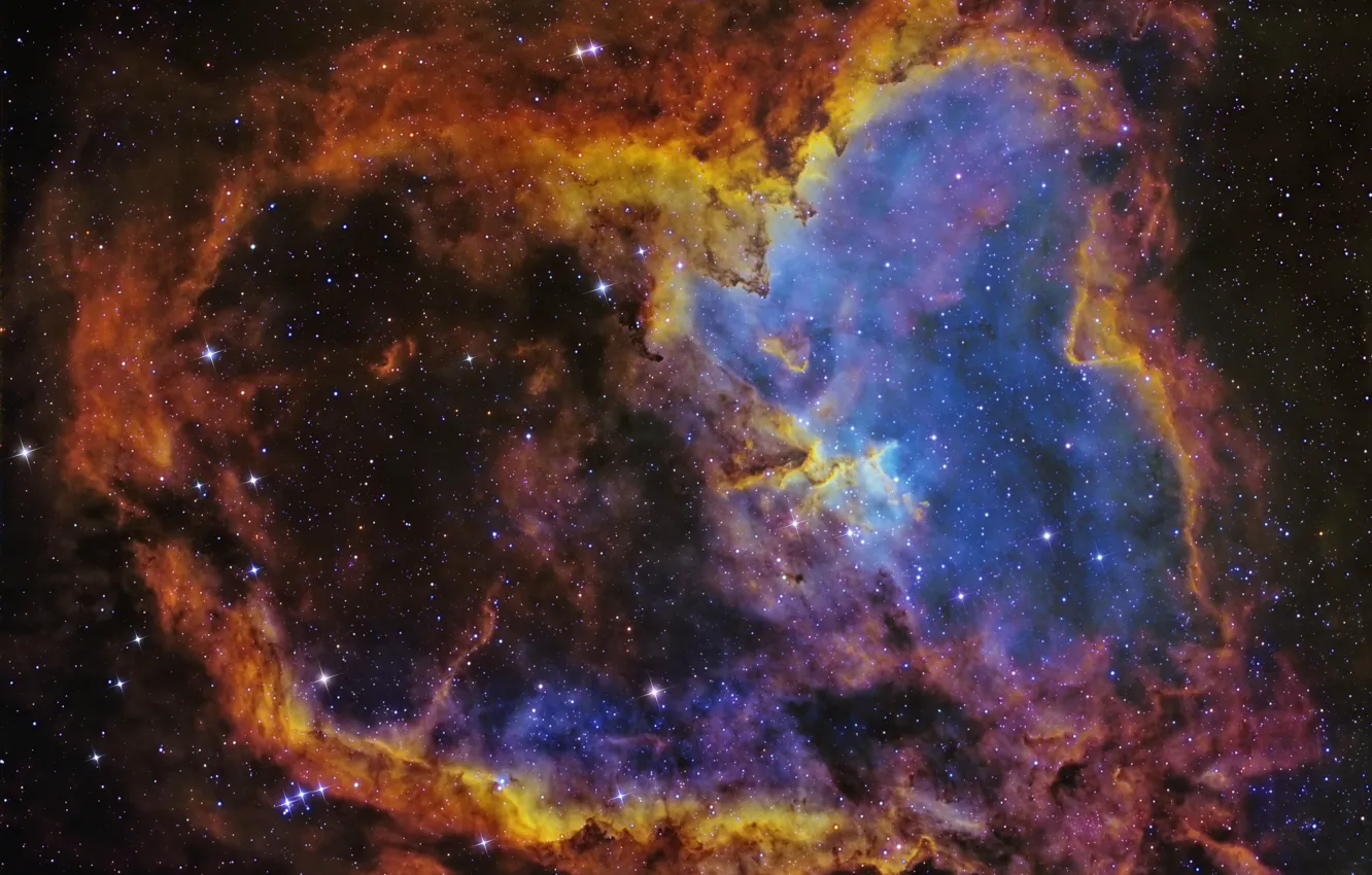 Photo wallpaper heart, heart, emission nebula, in the constellation Cassiopeia