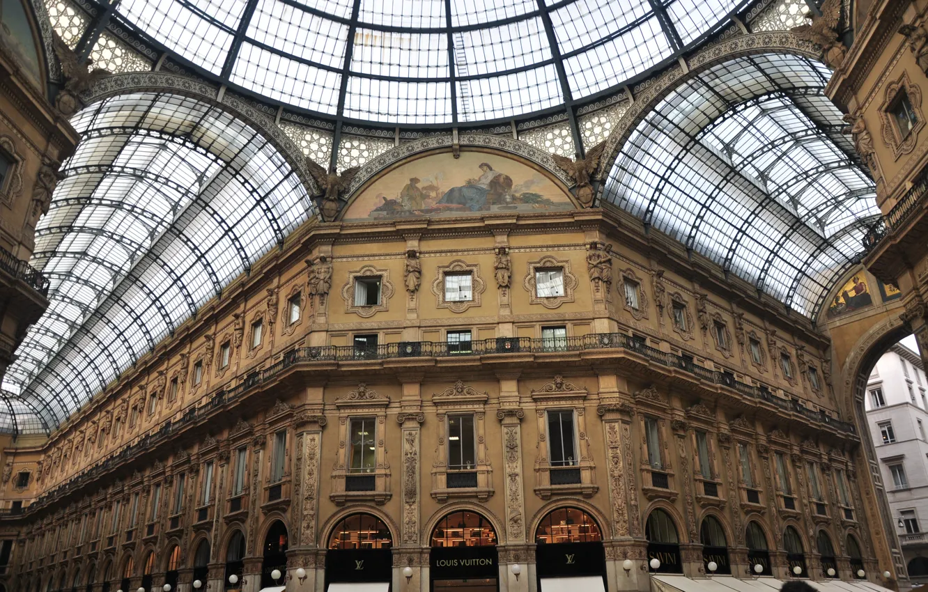 Photo wallpaper Milano, gallery, shopping
