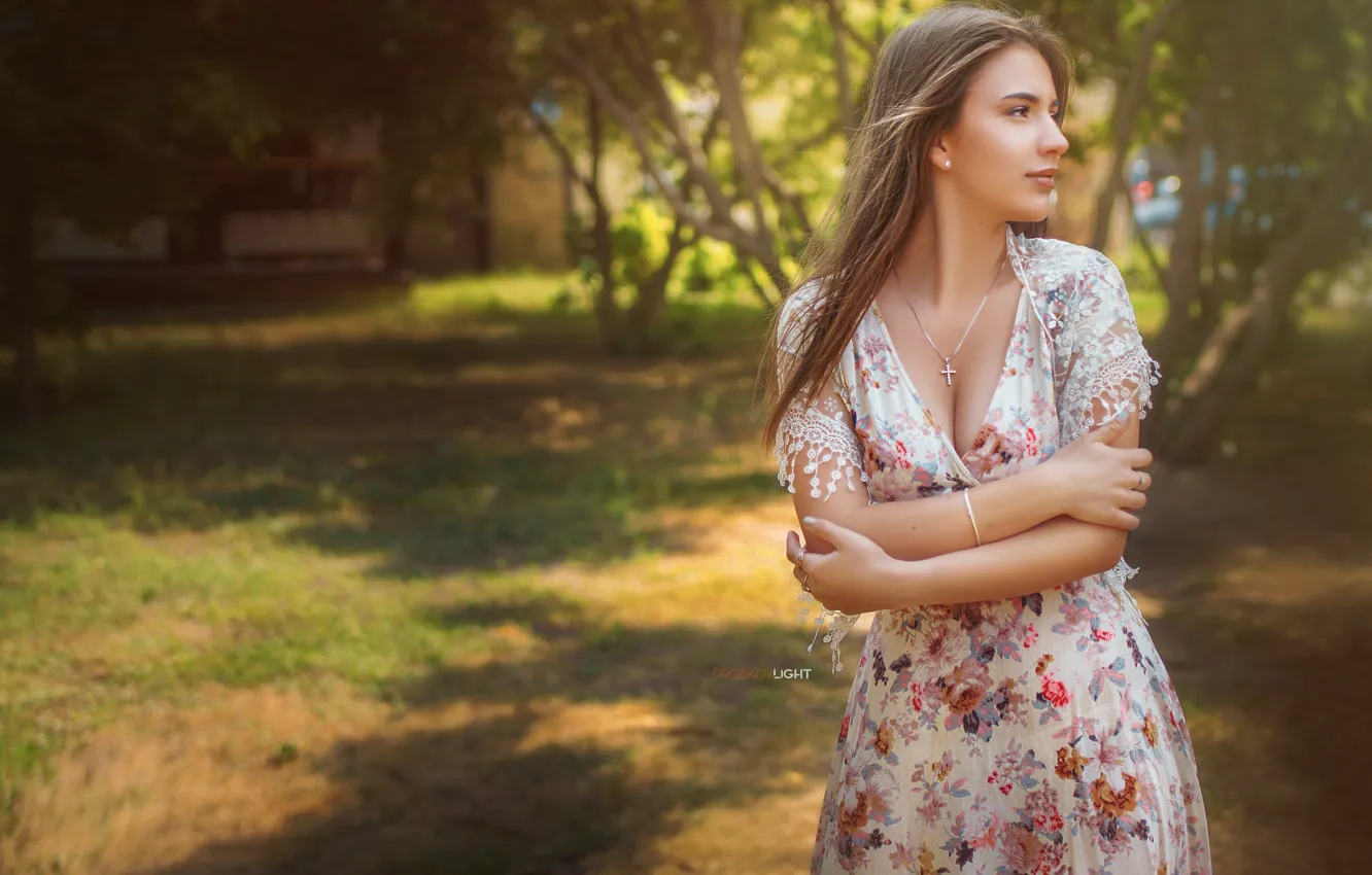 Photo wallpaper pose, hands, dress, cross, Alexander Drobkov-Light, Veronica Bakutina