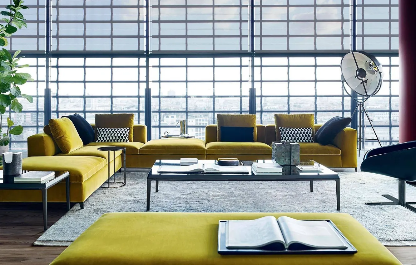 Photo wallpaper interior, sofa, megapolis, living room, lounge, B&B Italia, Latest sofa designs