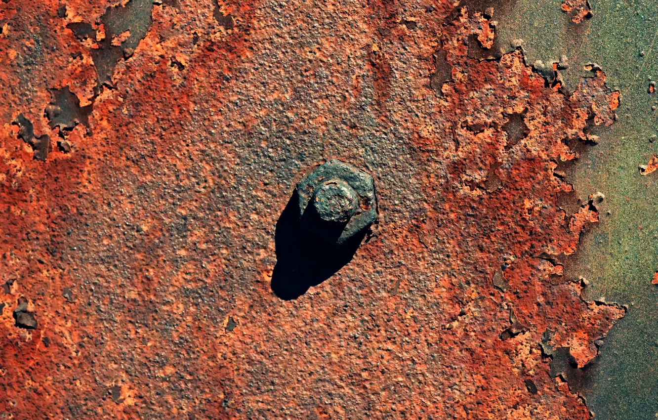 Photo wallpaper bolt, background, rust
