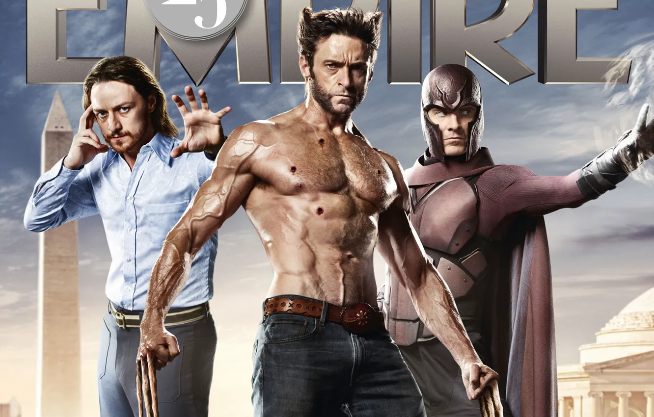 Photo wallpaper Wolverine, Hugh Jackman, X-Men, Logan, Hugh Jackman, James McAvoy, James McAvoy, Magneto