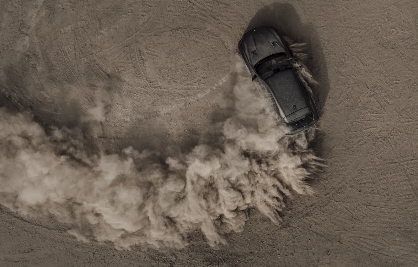 Photo wallpaper car, Maserati, dust, Levante, top view, Maserati Levante Trofeo