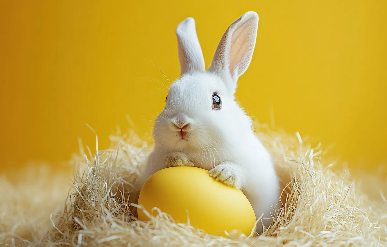 Photo wallpaper holiday, hare, eggs, spring, rabbit, Easter, Bunny, Easter