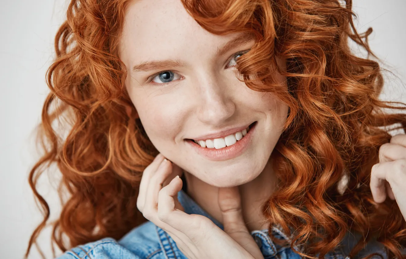 Photo wallpaper smile, pretty, redhead