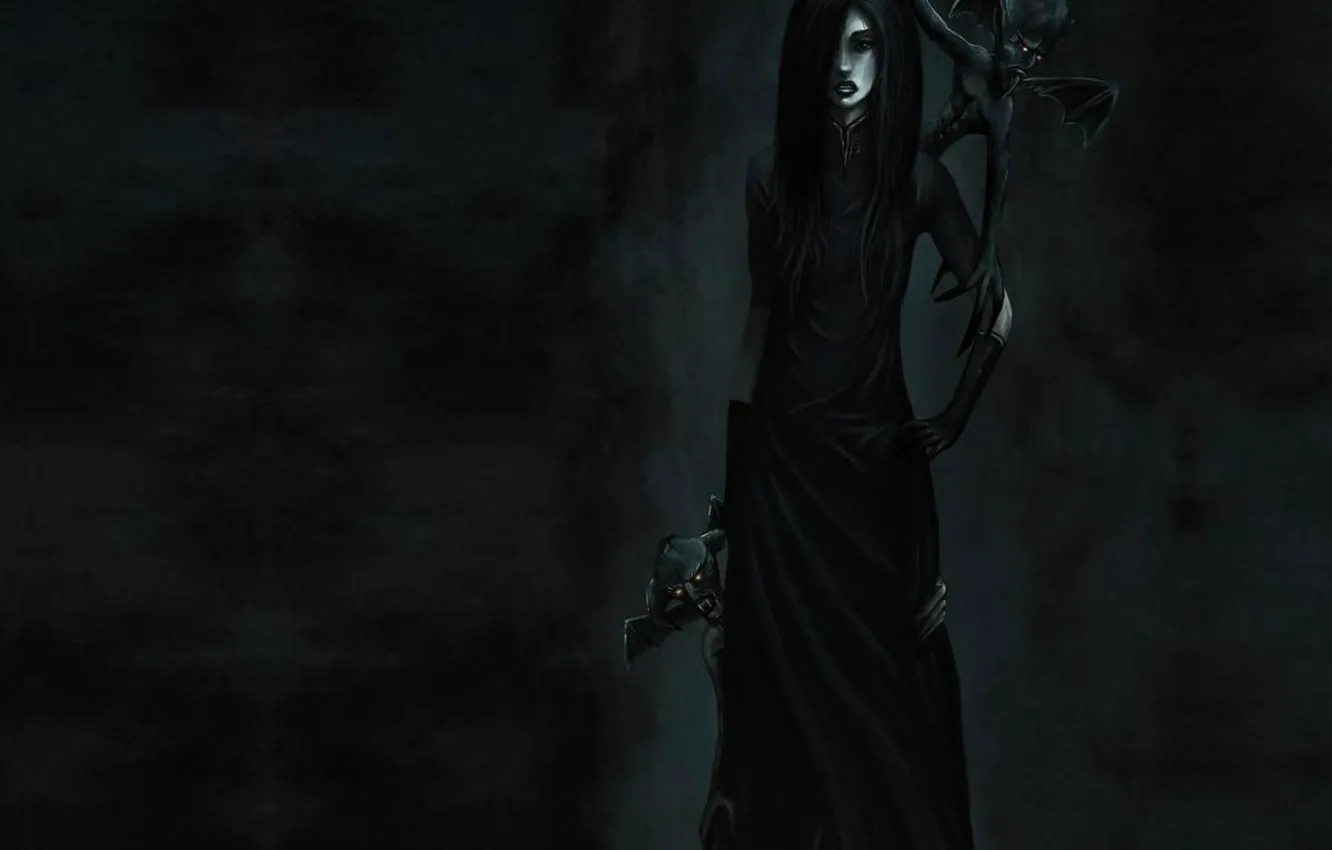 Photo wallpaper monster, black, Witch