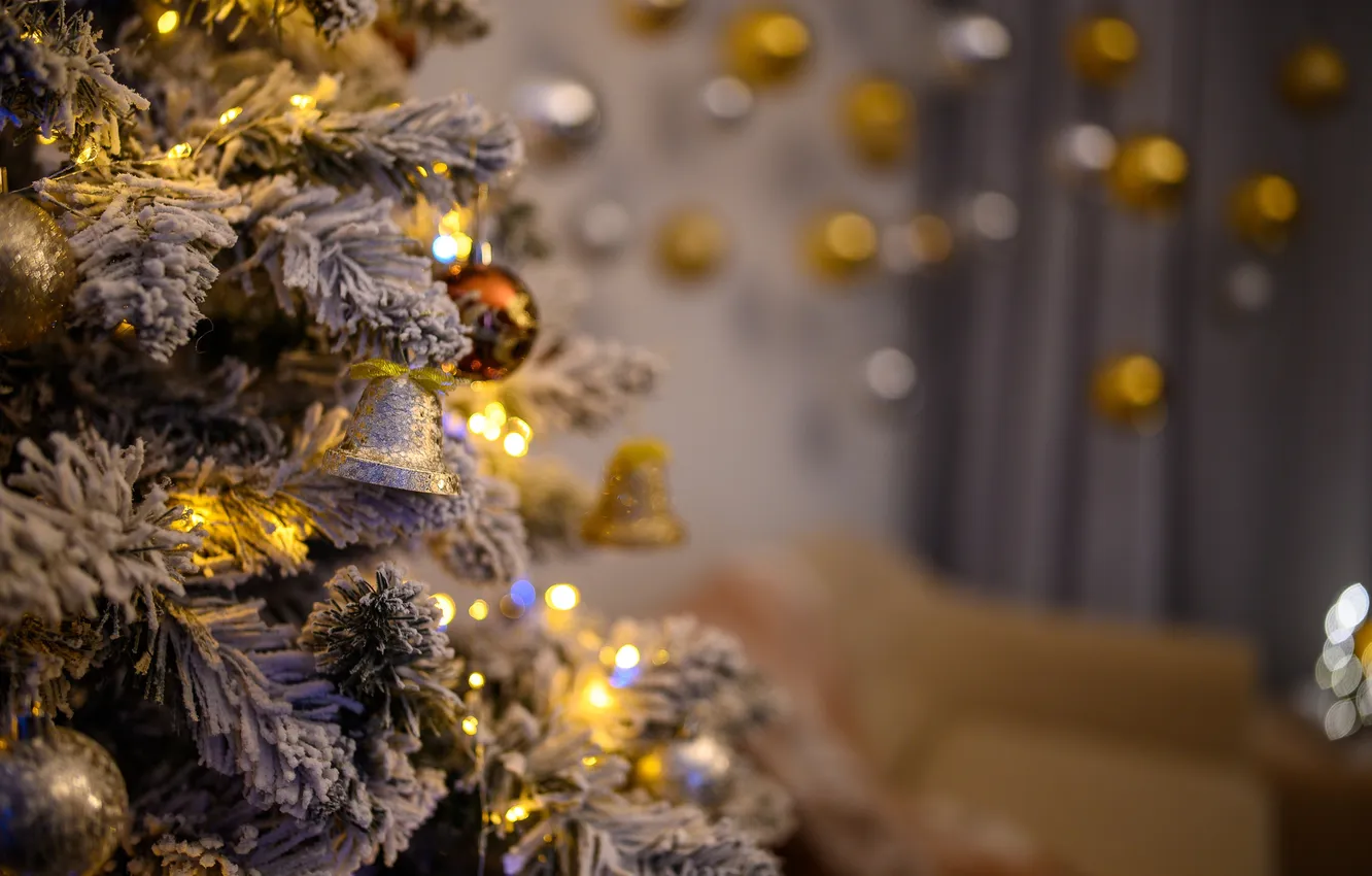 Photo wallpaper balls, tree, new year, Christmas, Christmas toys, Alexander Parkhomenko