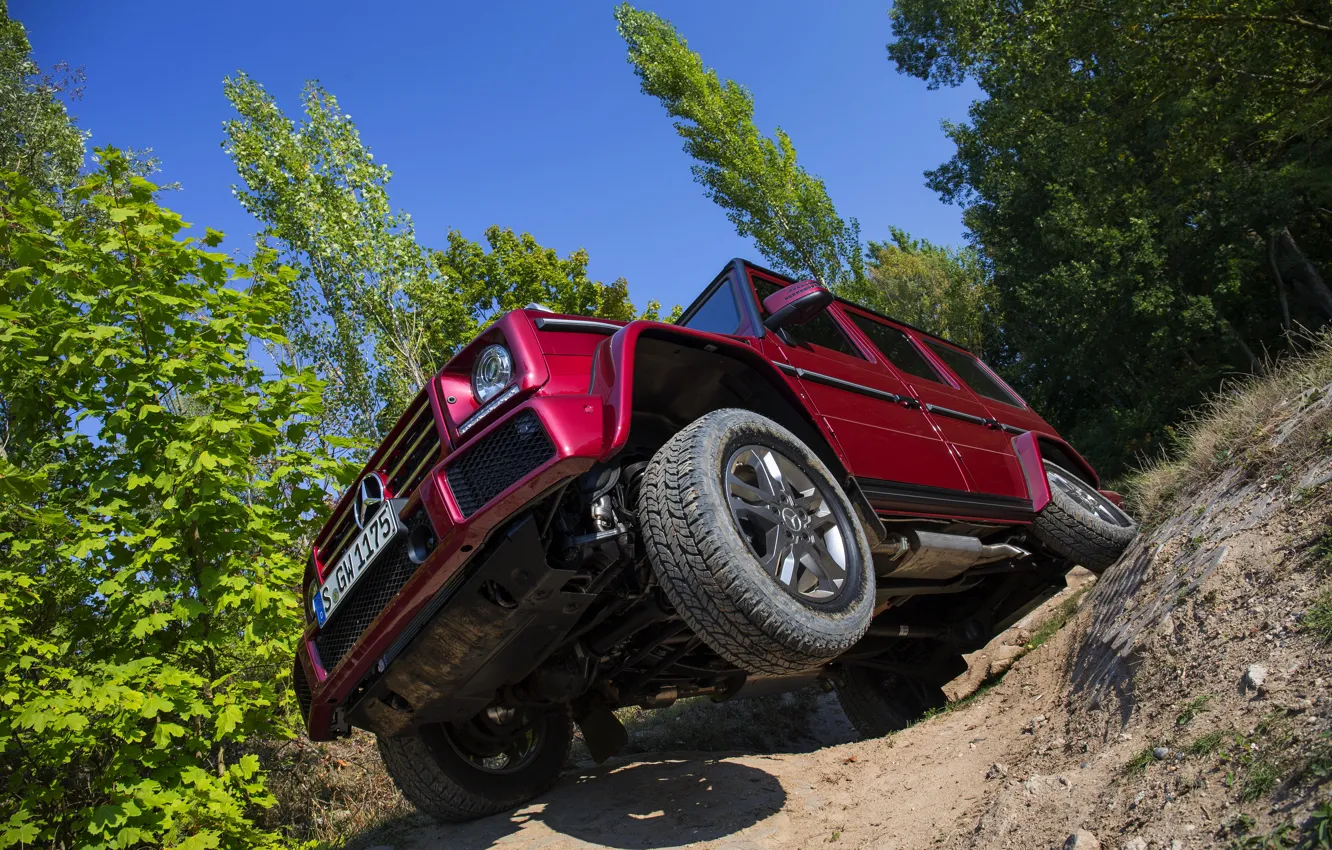 Photo wallpaper Mercedes-Benz, SUV, suspension, G500, G-Class, 2015, G 500, V8 Biturbo