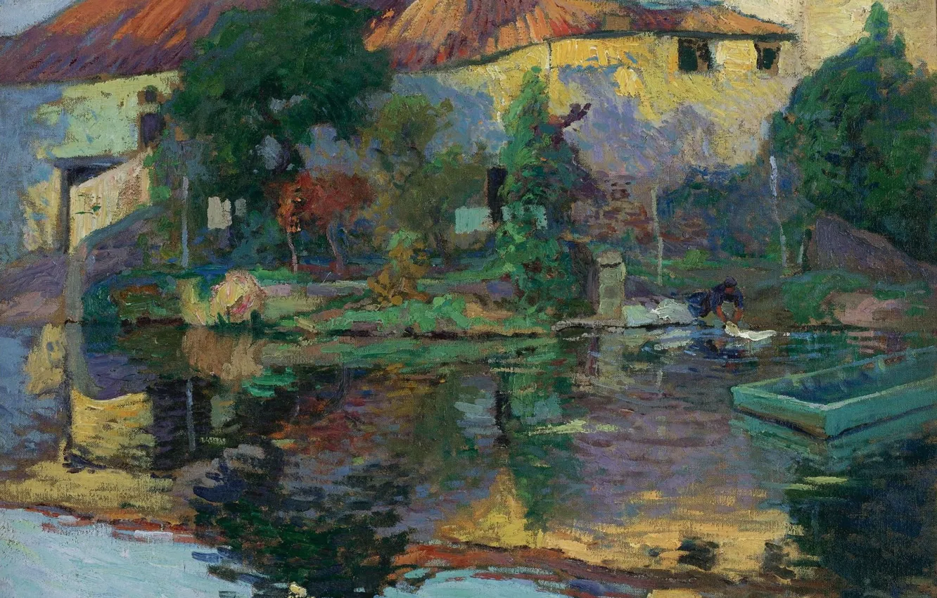 Photo wallpaper picture, the urban landscape, Paul Madeline, House in Saintonge Water, Paul Madeline