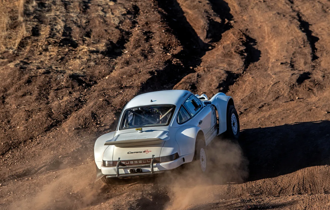 Photo wallpaper earth, dust, 911, Porsche, back, 964, 2019, 911 Baja Prototype