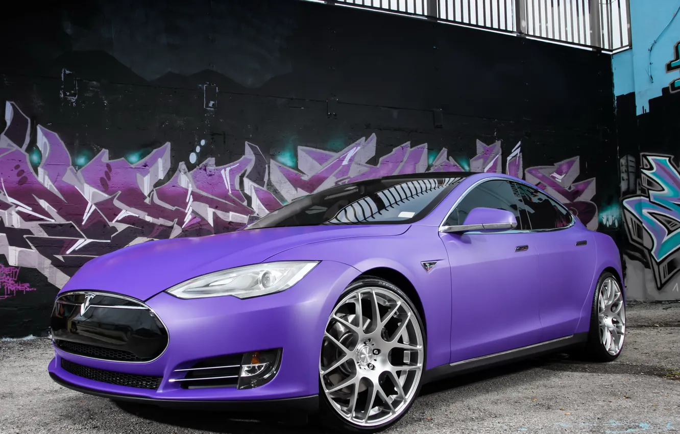 Photo wallpaper car, Tesla, Model S, P85