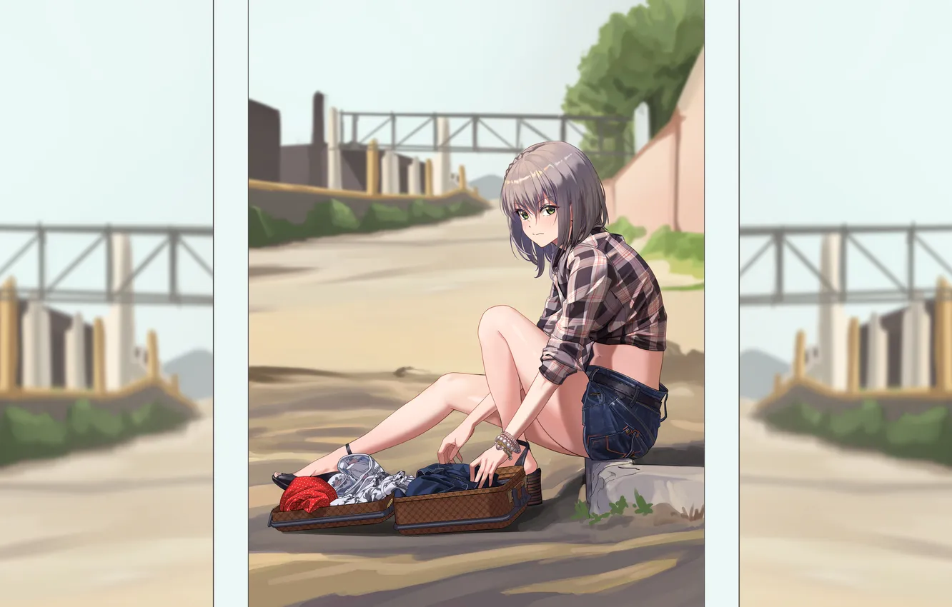 Photo wallpaper anime, suitcase, a day later, the counter of downloaded wallpapers is not res, youtuber-hololive-shirogane, noel-luts-single-tall