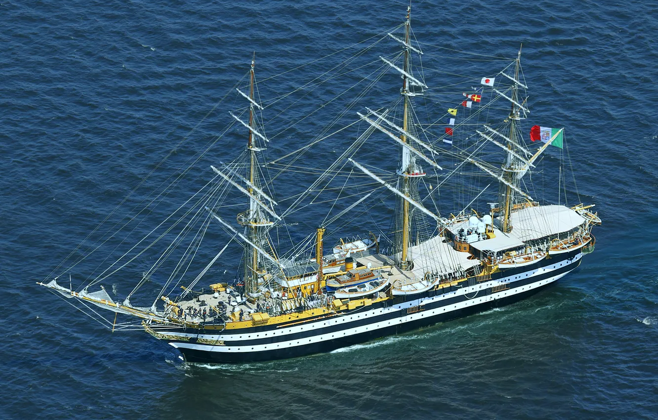 Photo wallpaper ship, sailing, training, Amerigo Vespucci