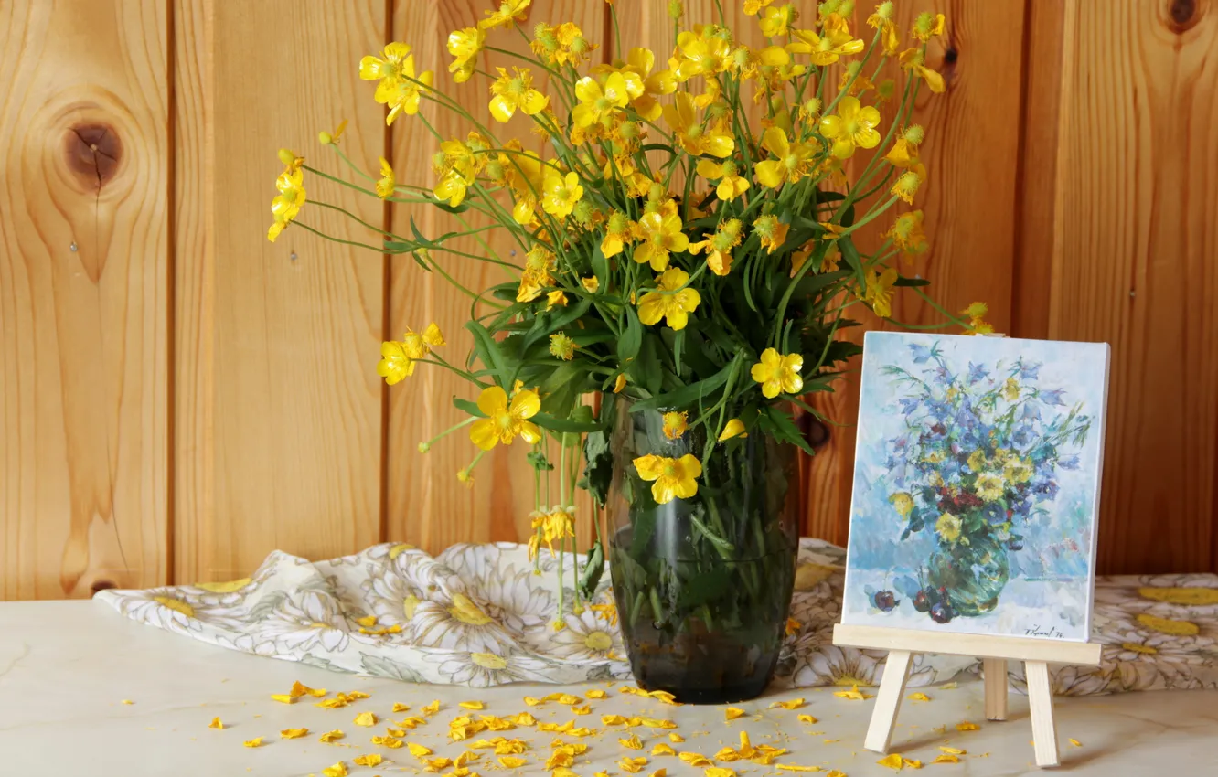 Photo wallpaper flowers, petals, still life