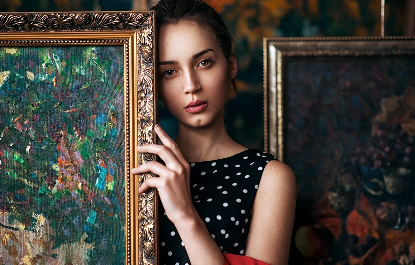 Photo wallpaper girl, sweetheart, model, portrait, picture, brown hair, beautiful, the beauty