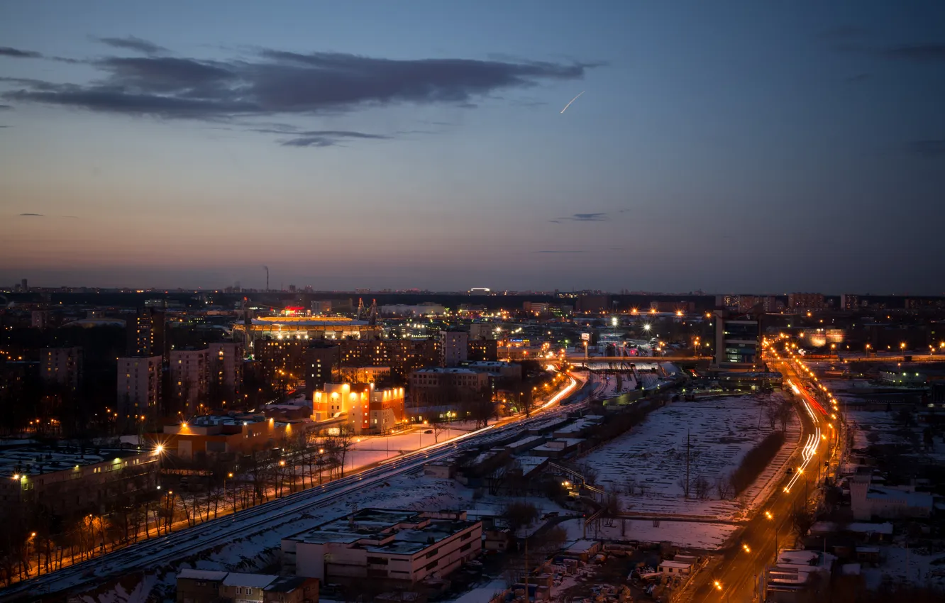 Photo wallpaper the sky, night, the city