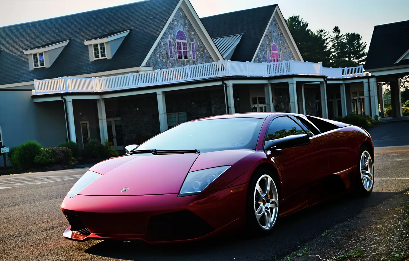 Photo wallpaper red, Lamborghini, supercar, purple, Lamborghini, murcielago, lp640, Lamborghini