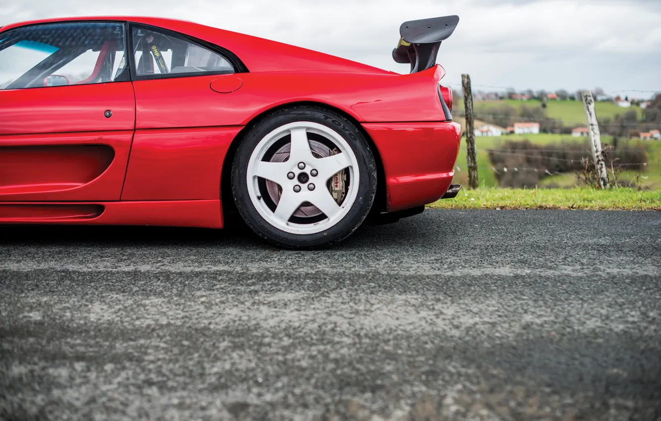 Photo wallpaper Ferrari, close-up, wheel, F355, Ferrari F355 Challenge