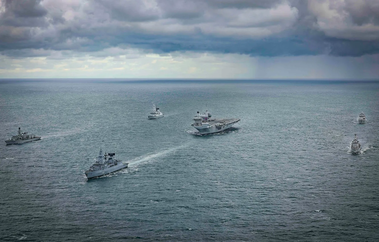 Photo wallpaper ship, exercises, aircraft carrier group