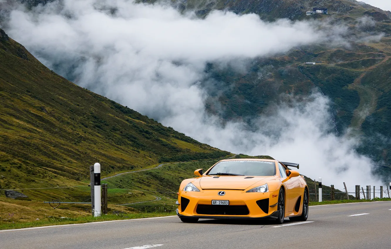 Photo wallpaper Lexus, Yellow, LFA