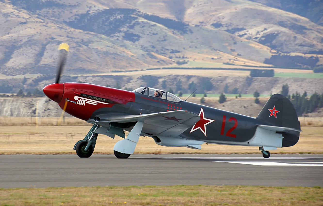 Photo wallpaper time, fighter, USSR, the plane, club, military, collection, single-engine