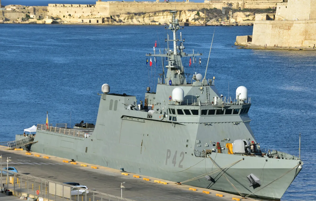 Photo wallpaper Spanish Navy, patrol ship, P42, Lightning