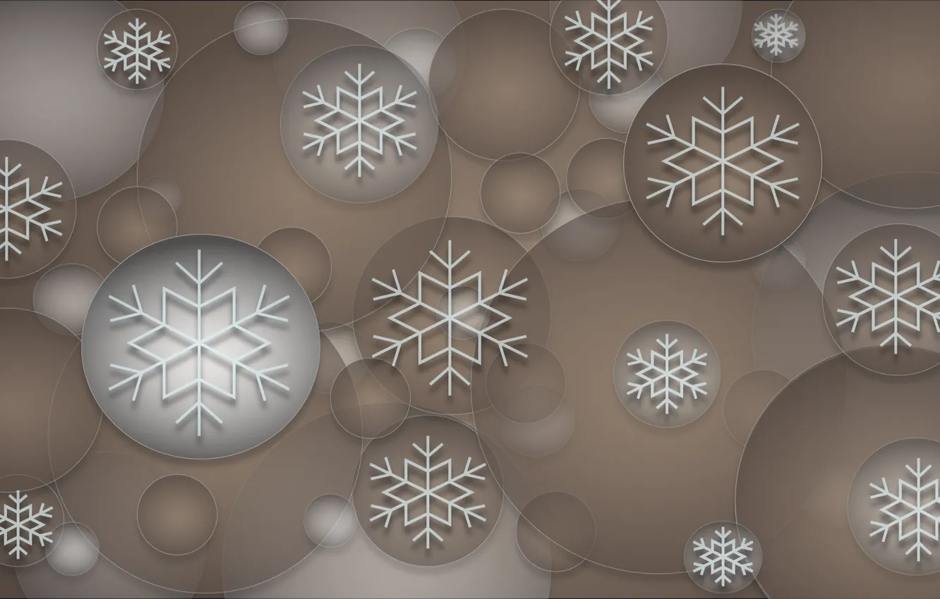 Photo wallpaper snowflakes, background, balls, texture, decoration
