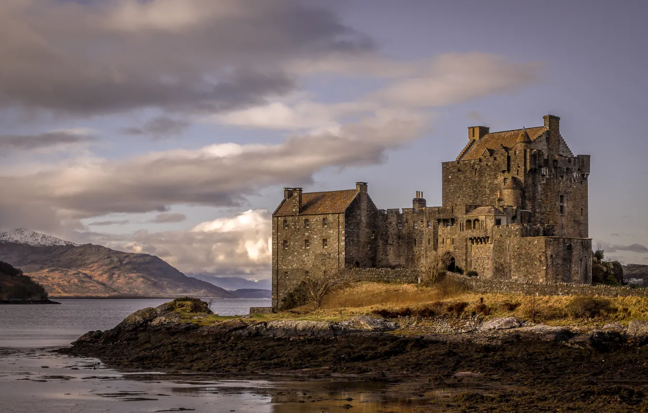 Photo wallpaper UK, architecture, Eilean Donan Castle, lake DIC, The Eilean Donan Castle