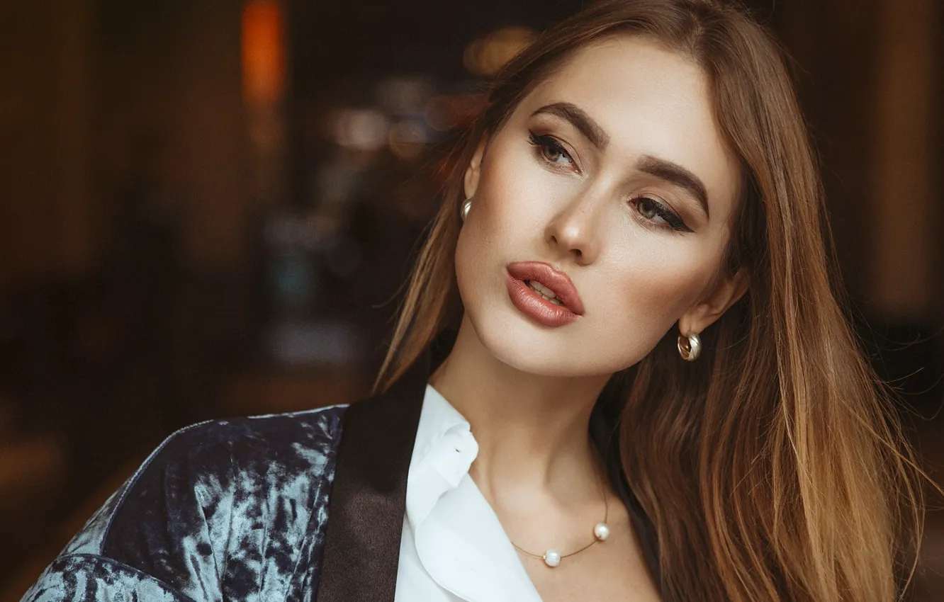 Photo wallpaper girl, face, hair, portrait, makeup, sponge, Fotis Fotopoulos