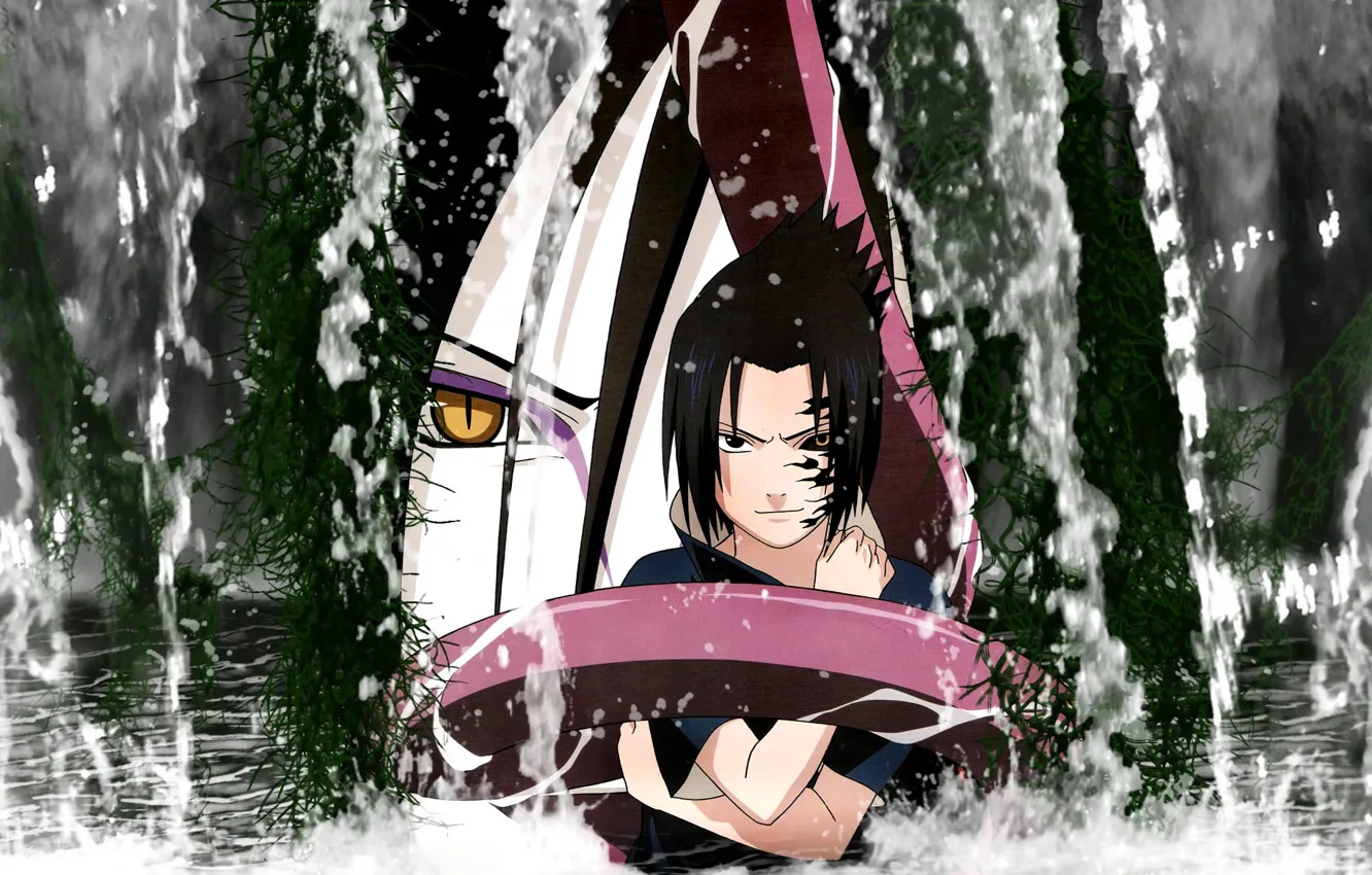 Photo wallpaper anime, art, Sasuke, Naruto, Orochimaru