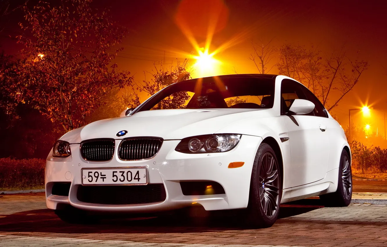 Photo wallpaper auto, white, BMW