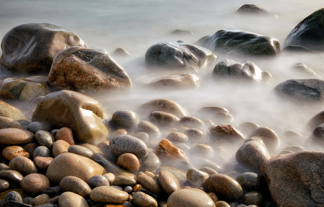 Photo wallpaper water, nature, stones