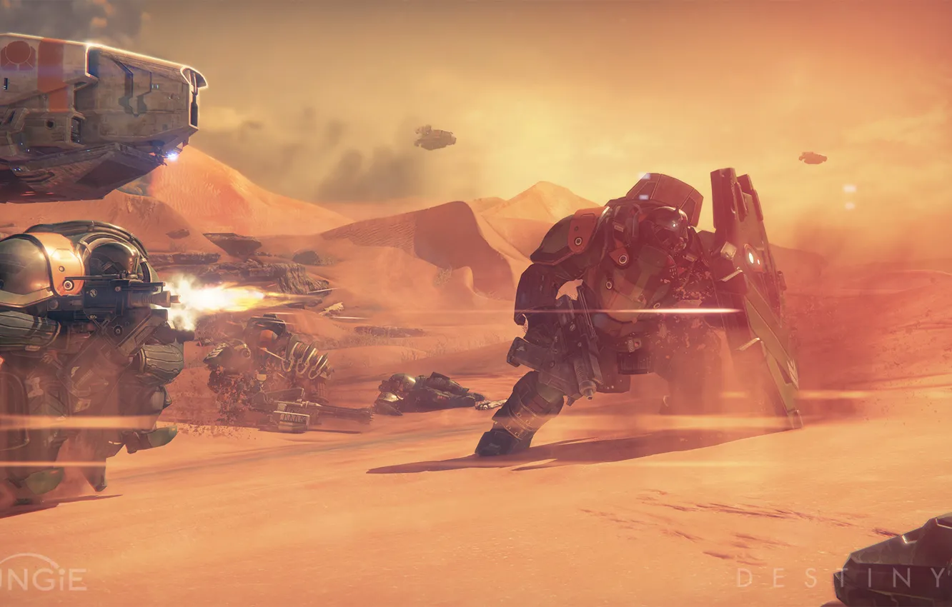 Photo wallpaper sand, war, desert, soldiers, battle, shield, weapon, war