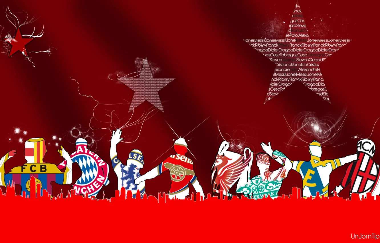 Photo wallpaper abstraction, football, club, Bayern, Milan, Arsenal, Barcelona, Liverpool