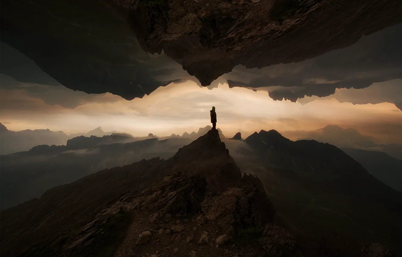 Wallpaper the sky, mountains, fog, rock, reflection, open, rocks, the ...