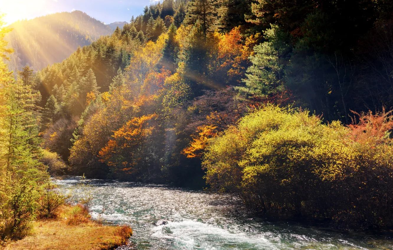 Photo wallpaper Nature, China, Landscape, Jiuzhai Valley National Park