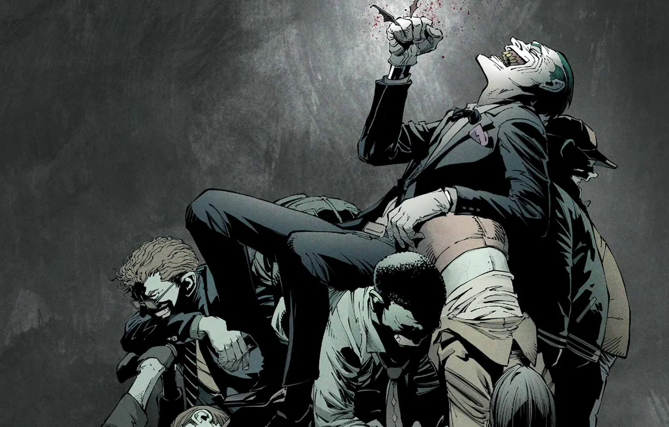 Photo wallpaper blood, fantasy, Bad, Batman, Joker, men, evil, artwork