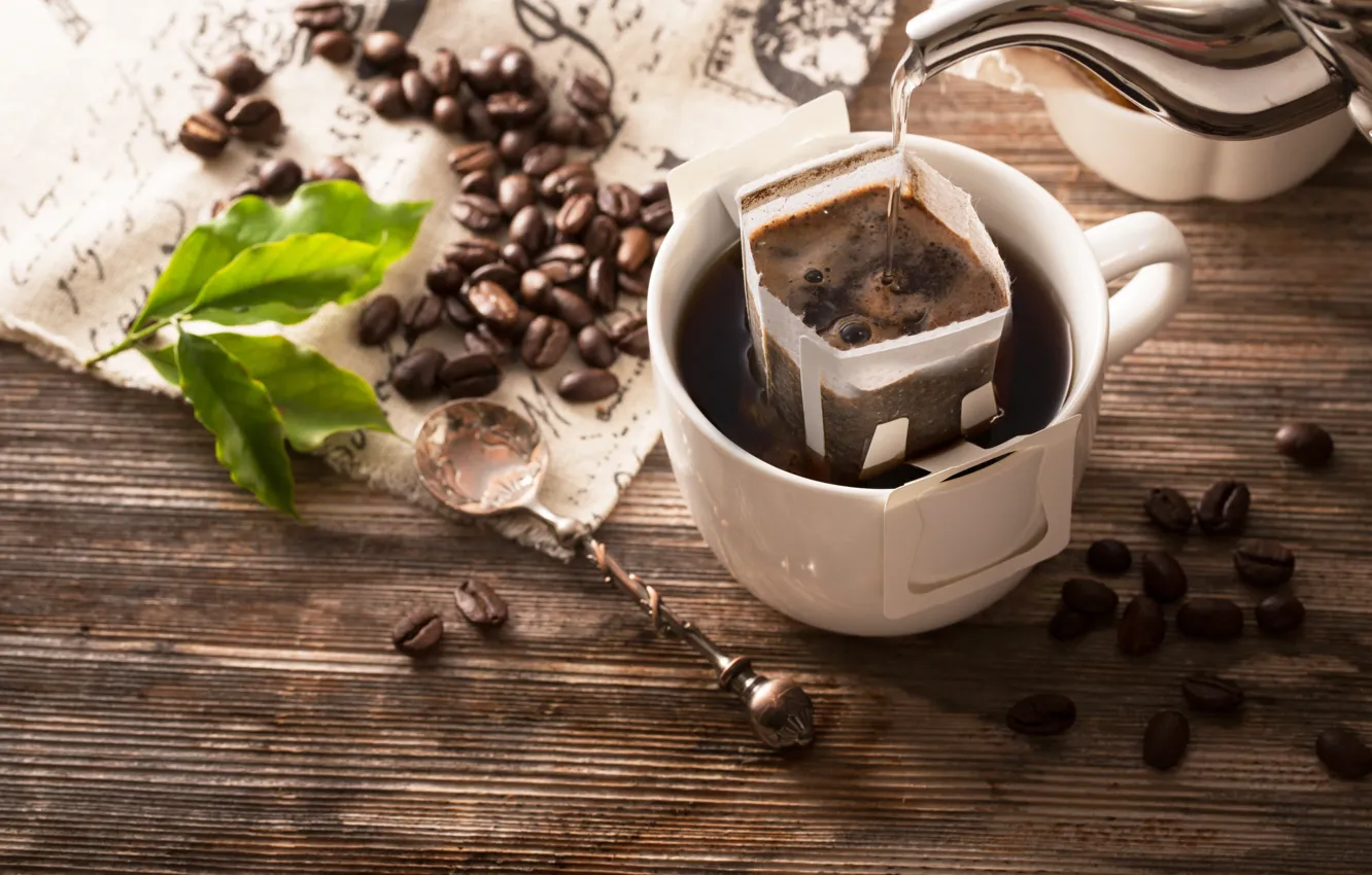 Photo wallpaper coffee, grain, drink