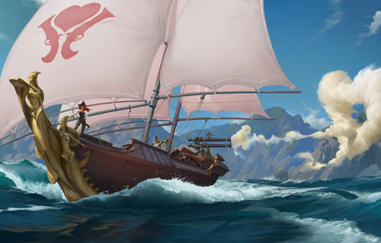 Photo wallpaper ship, sailboat, Miss Fortune, Legends of Runeterra