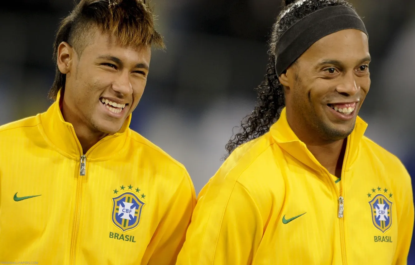 Photo wallpaper wallpaper, Brazil, Neymar, Ronaldinho, Ronaldinho, Neymar