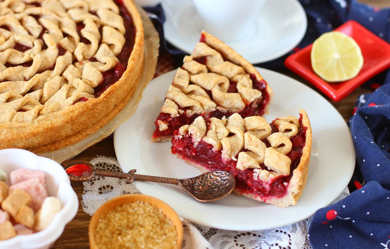 Photo wallpaper pie, cherry, lime, cakes, tart