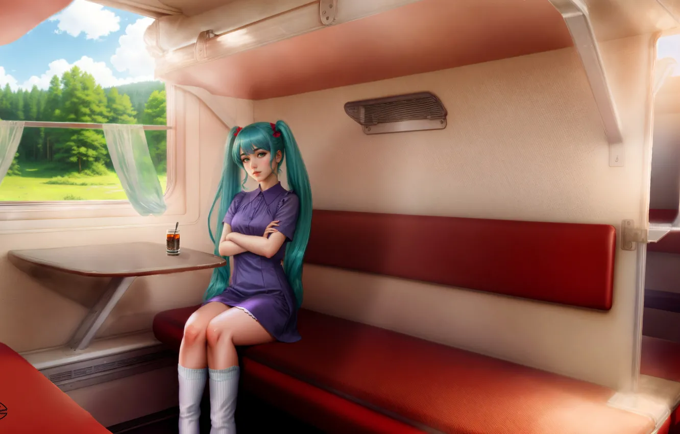 Photo wallpaper art, Miku, endless summer, AmurPiranha, VN-82