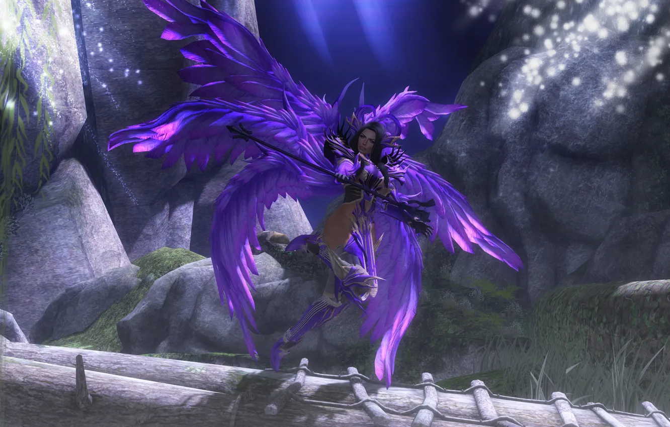 Photo wallpaper girl, wings, fantasy, art