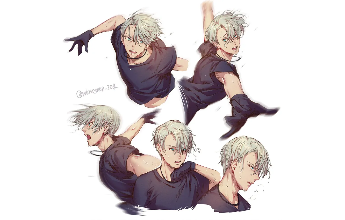 Photo wallpaper anime, art, Yuri on the ice, Viktor Nikiforov, Yuri On Ice