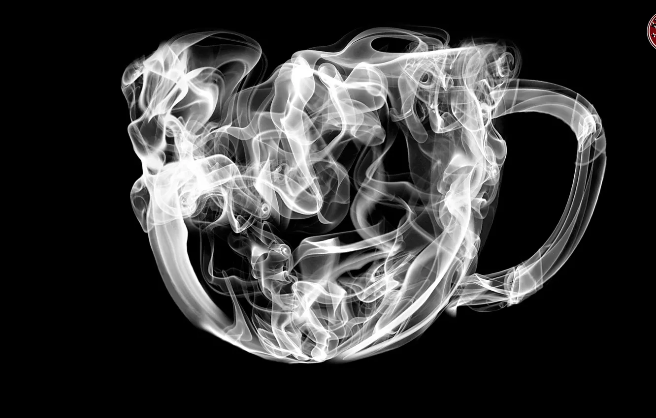 Photo wallpaper abstraction, mug, black and white