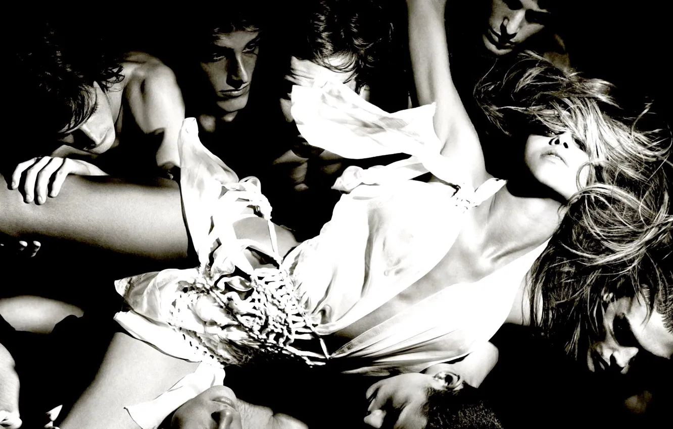 Photo wallpaper girl, blonde, black and white, shooting, photoshoot, Entourage