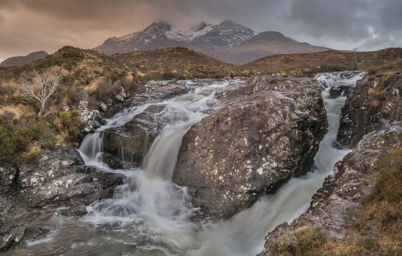 Photo wallpaper mountains, nature, river